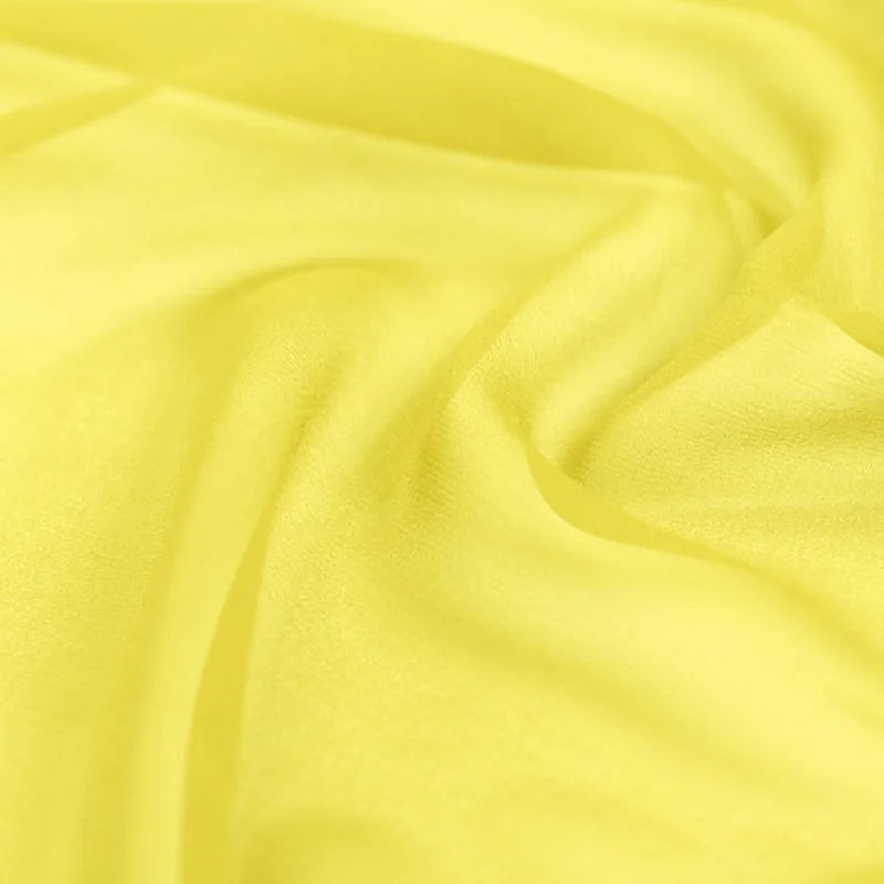 100% Silk Natural Pure Mulberry 8mm 45"( 114cm ) Soft Bright Yellow GGT Sexy Lady Summer Elegant Women Silk Georgette DIY Fabric