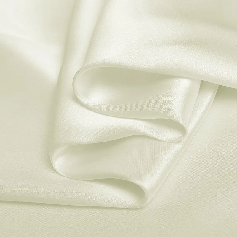 100% silk fabric 16 19 22m/m thick 45"( 114cm )width cream solid natural pure satin charmeuse luxury clothes bedding silk fabric