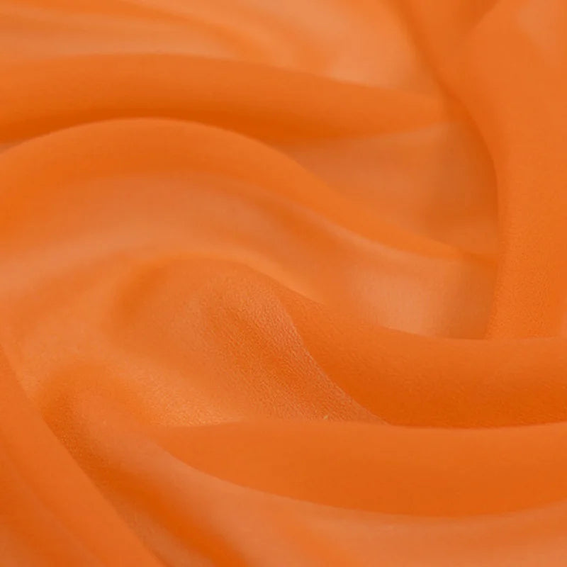 100% Silk Natural Pure Mulberry 5mm 45"( 114cm ) Solid Orange Sexy Lady Summer Elegant Silk Chiffon DIY Women Clothing Fabric