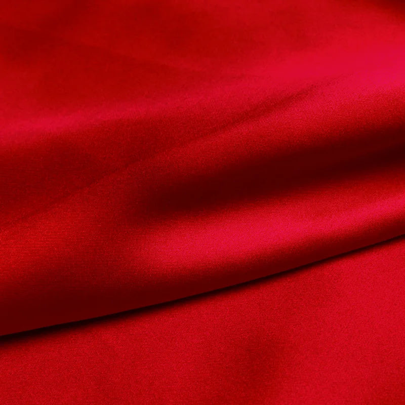 100% Natural Mulberry Charmeuse 16 19 22 30 40m/m Thick 45"( 114cm ) Width Solid Red Clothing Bedding 6A Pure Satin Silk Fabric