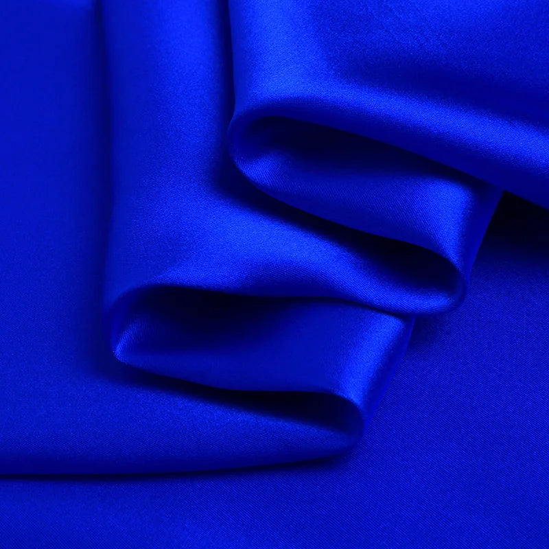 Silk factory luxury pure natural mulberry silk 16 19 22 30 40mm 45"( 114cm ) width royal blue breathable charmeuse silk fabric