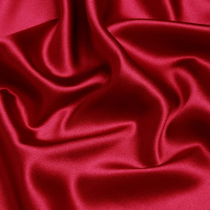 100% natural mulberry silk cloth 16 19 22mm 45"( 114cm ) width pure scarlet charmeuse fabric for bedding sheet quilt use fabric