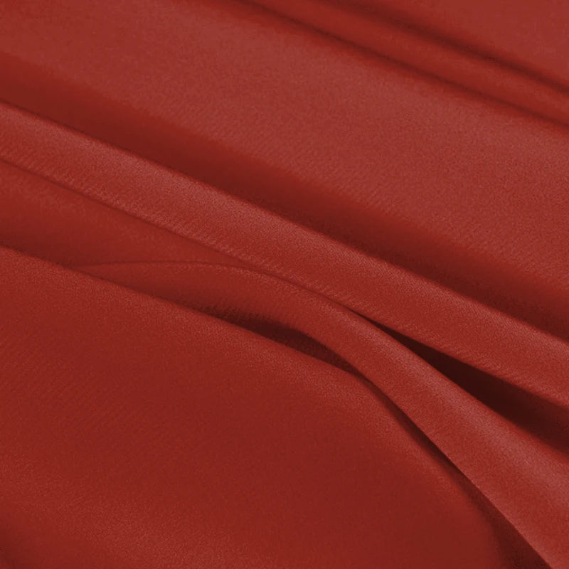 100% Silk Crepe de Chine Natural Pure Mulberry 12 14 16 30mm 45"( 114cm ) 55" (140cm) width Rust red Lady DIY Cloth Silk Fabric