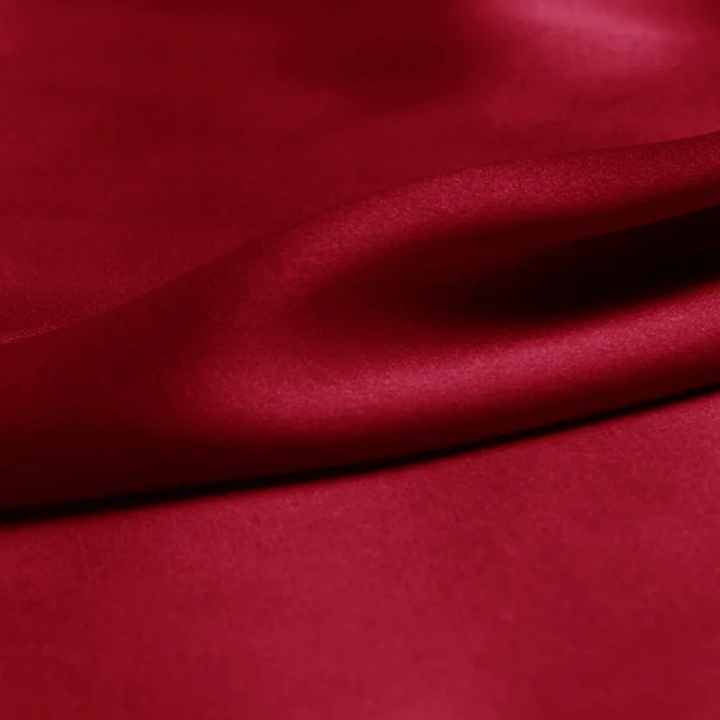 natural mulberry long thread charmeuse 16 19 22mm 45"( 114cm ) width purplish red color soft breathable for clothing silk fabric