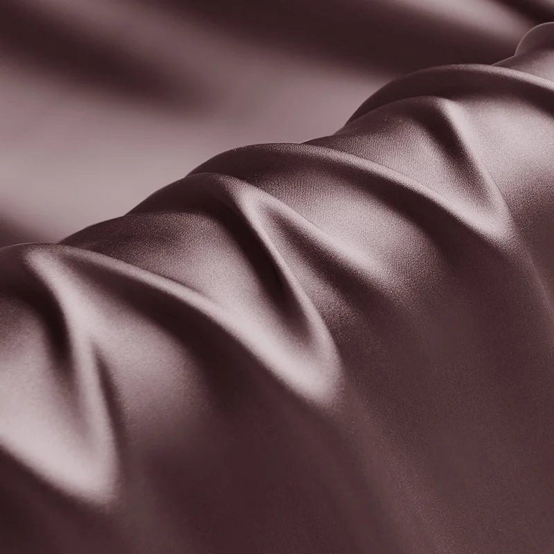 Natural Mulberry Stretch Satin (90% Silk + 10% Spandex)16 19m/m 42.5" ( 108cm)  55" (140cm) Deep Purplish Red Charmeuse Fabric