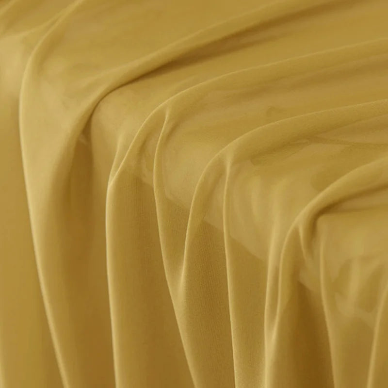 100% Silk Natural Pure Mulberry 8mm 45"( 114cm ) Earth Yellow GGT Sexy Lady Summer Elegant Lady Silk Georgette DIY Tailor Fabric