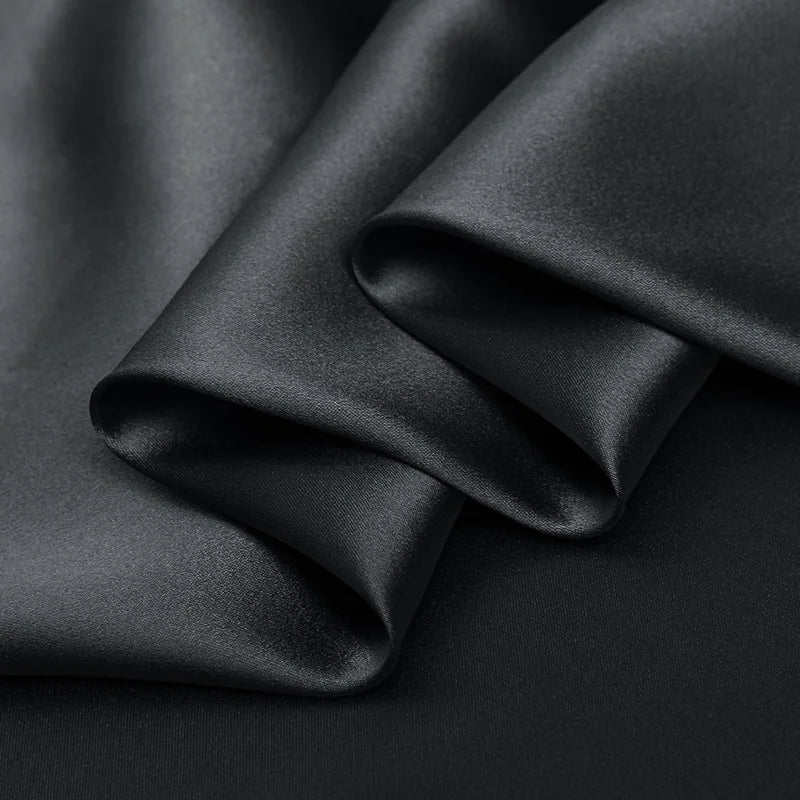 100% silk fabric 16 19 22m/m thick 45"( 114cm ) width dark shadow solid pure satin charmeuse luxury clothes bedding silk fabric