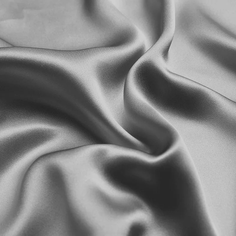 Natural Mulberry Stretch Satin (90% Silk + 10% Spandex)16 19m/m 42.5" ( 108cm)  55" (140cm) DIY Use Silver Grey Charmeuse Fabric