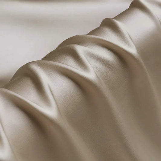 Natural Mulberry Stretch Satin (90% Silk+10% Spandex)16 19m/m Thick 42.5" ( 108cm)  55" (140cm) Width Solid Camel Silk Fabric