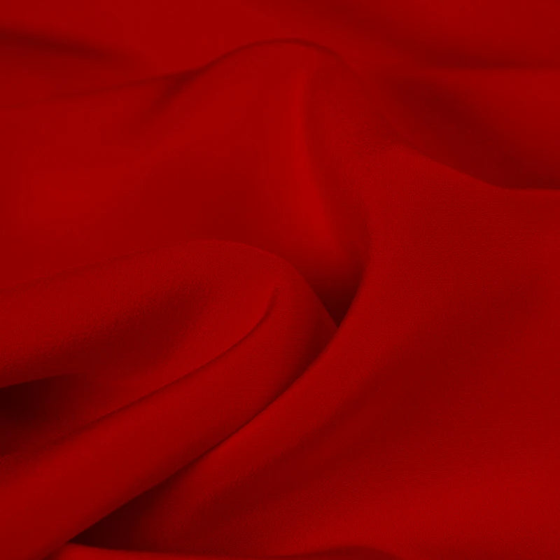 Natural Pure Mulberry 12 14 16 30mm 45"( 114cm ) 55" (140cm) width 100% Silk Crepe de Chine Women Red Dress Tailor Sewing Fabric