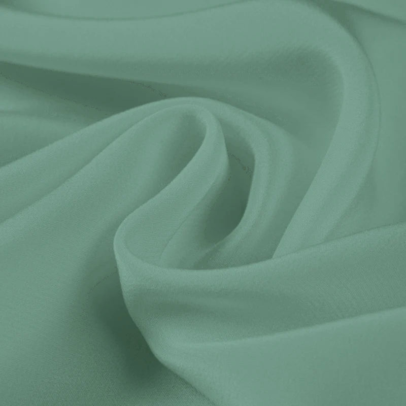 100% Silk Crepe de Chine Natural Pure Mulberry 12 14 16 30mm 45"( 114cm ) 55" (140cm) Width Lake-green Women Lining Silk Fabric