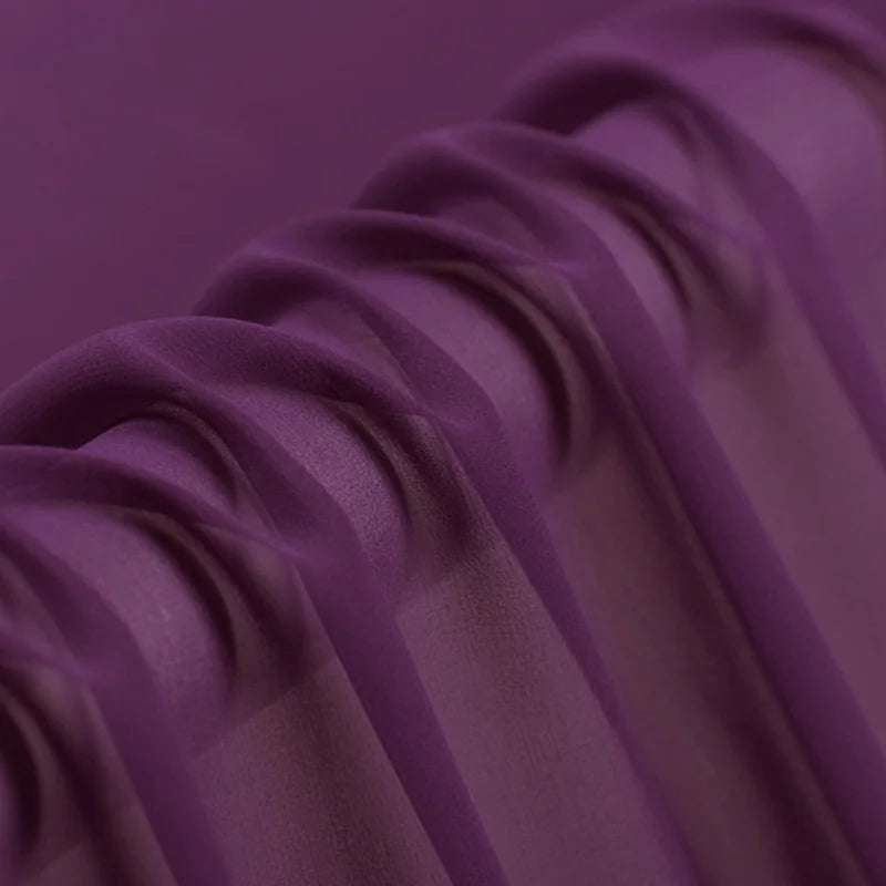 100% Silk Natural Pure Mulberry 8mm 45"( 114cm ) Argyle purple Lady GGT Sexy Women Silk Georgette DIY Luxury Slippery 6A Fabric