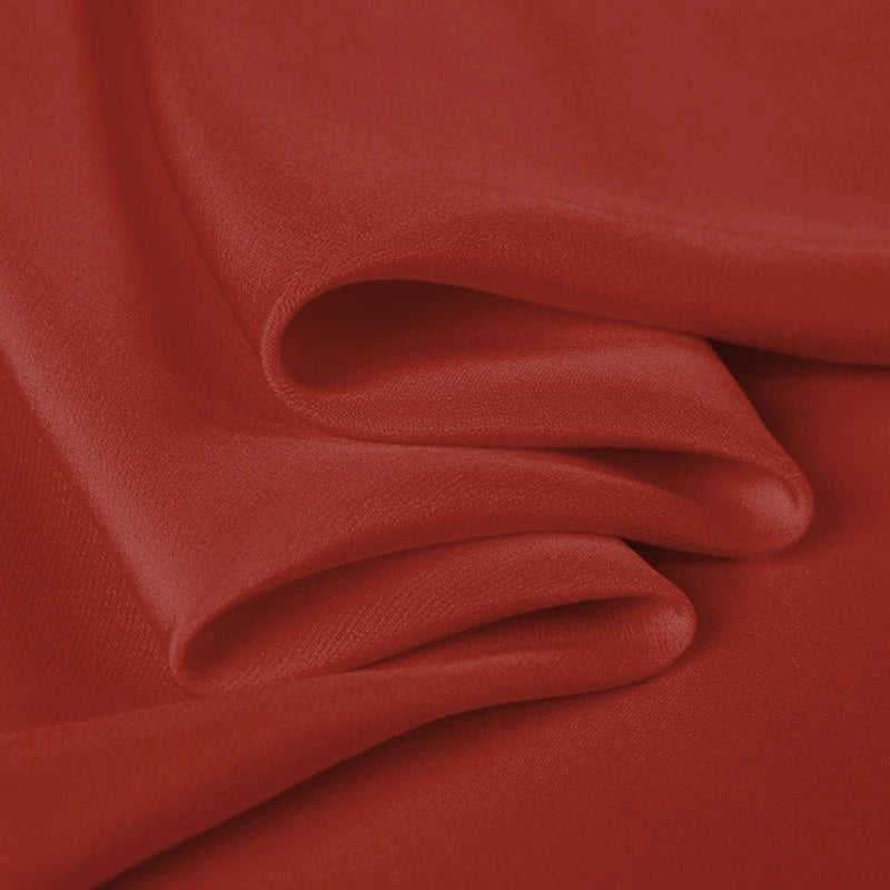 100% Silk Crepe de Chine Natural Pure Mulberry 12 14 16 30mm 45"( 114cm ) 55" (140cm) width Rust red Lady DIY Cloth Silk Fabric