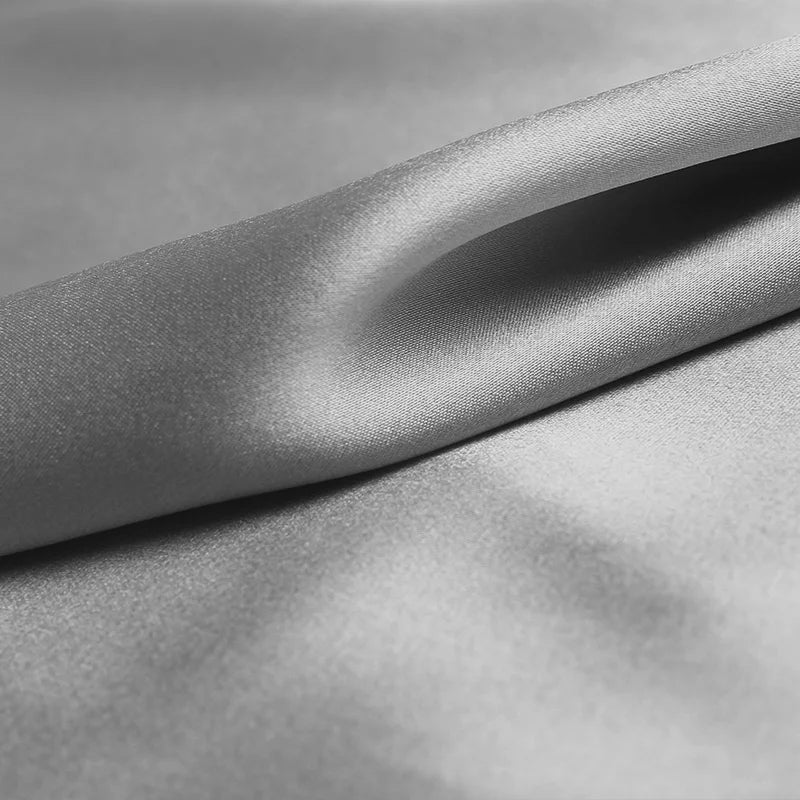 Natural Mulberry Stretch Satin (90% Silk + 10% Spandex)16 19m/m 42.5" ( 108cm)  55" (140cm) DIY Use Silver Grey Charmeuse Fabric