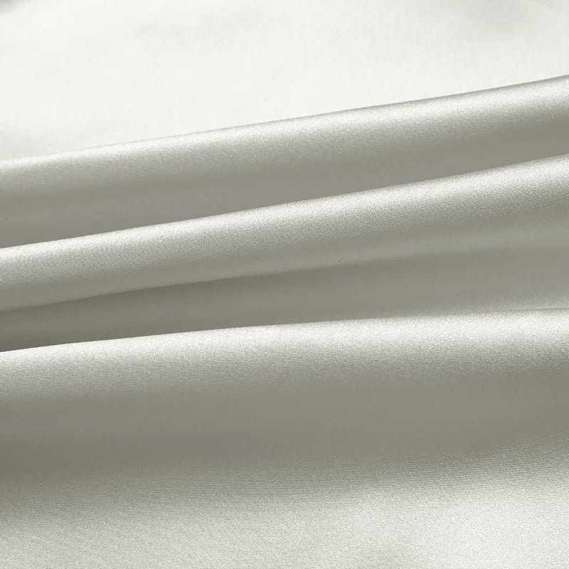 100% silk fabric 16 19 22m/m thick 45"( 114cm )width grey cream natural pure satin charmeuse luxury clothes bedding silk fabric