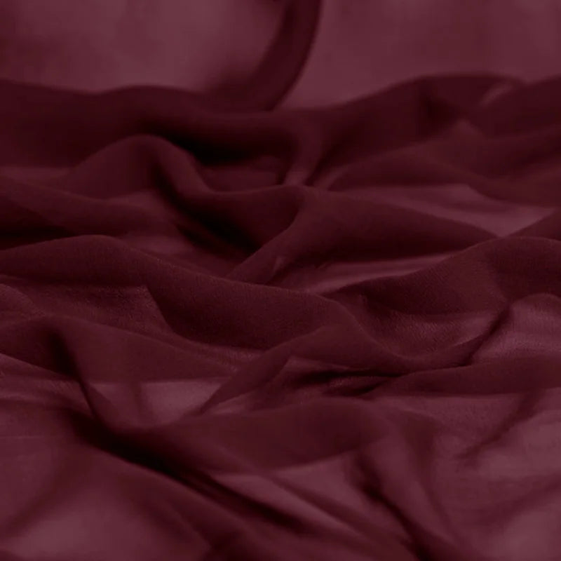 100% Silk Natural Pure Mulberry 8mm 45"( 114cm ) Wine-red GGT Sexy Lady Summer Elegant Women Silk Georgette DIY Clothing Fabric