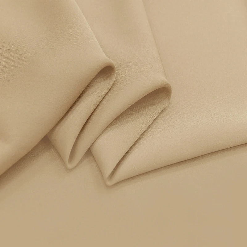 Natural Silk Stretch Double Georgette (90% Silk10% Spandex) 19m/m 55" (140cm)Elegant Lady DIY Dress Trousese Uniform Silk Fabric