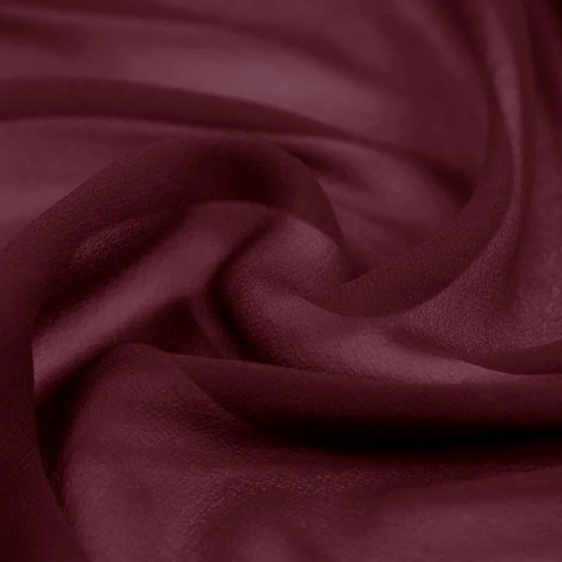 100% Silk Natural Pure Mulberry 8mm 45"( 114cm ) Wine-red GGT Sexy Lady Summer Elegant Women Silk Georgette DIY Clothing Fabric