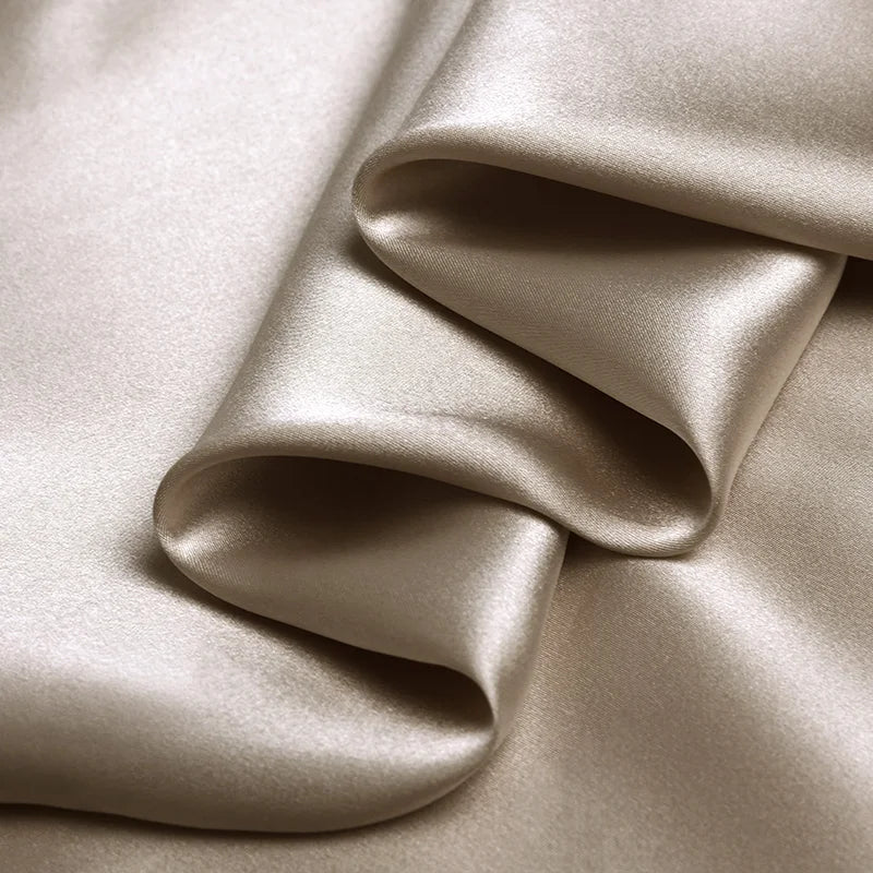 Natural Mulberry Stretch Satin (90% Silk+10% Spandex)16 19m/m Thick 42.5" ( 108cm)  55" (140cm) Width Solid Camel Silk Fabric