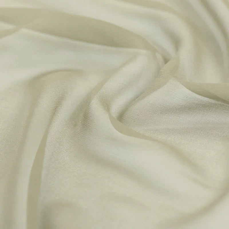 100% Silk Natural Pure Mulberry 8mm 45"( 114cm ) Light Beige GGT Sexy Lady Summer Elegant Women Silk Georgette DIY Cloth Fabric