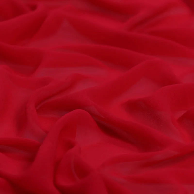 100% Silk Natural Pure Mulberry 8mm 45"( 114cm ) Red Suitable Lady DIY Summer Elegant Cool Tailor Clothing Silk Chiffon Fabric