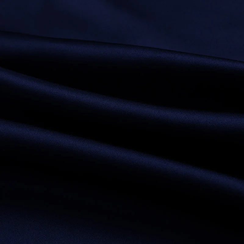 100% silk natural luxury mulberry charmeuse16 19 22 30m/m 6A grade 45"(114cm )width solid navy blue clothing bedding silk fabric