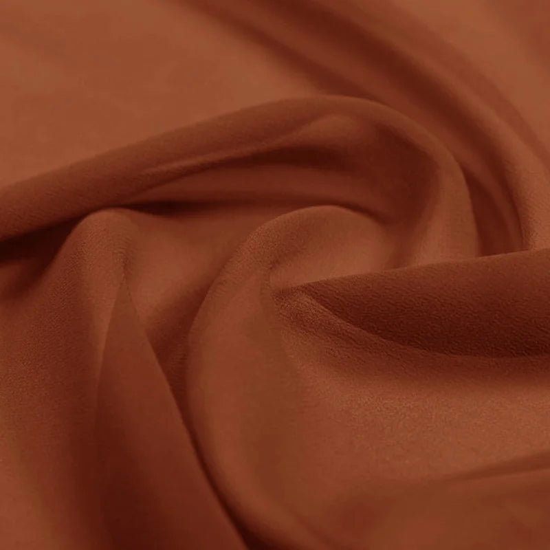 100% Silk Natural Pure Mulberry 5mm 45"( 114cm ) Dark Coffee Sexy Lady Summer Elegant Silk Chiffon DIY Handmade Clothing Fabric