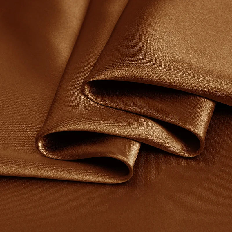 100% pure natural mulberry charmeuse 16 19 22m/m 6A grade 45"( 114cm ) width solid coffee luxury clothing bedding silk fabric