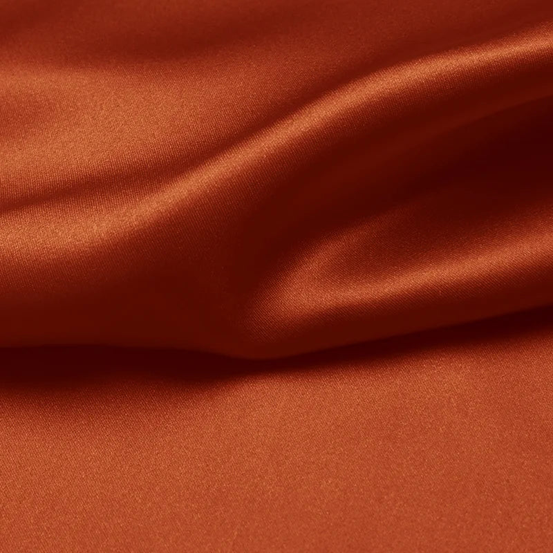 Natural Mulberry Stretch Satin (90% Silk+10% Spandex)16 19m/m Thick 42.5" ( 108cm)  55" (140cm) Width Dark Coffee Silk Fabric