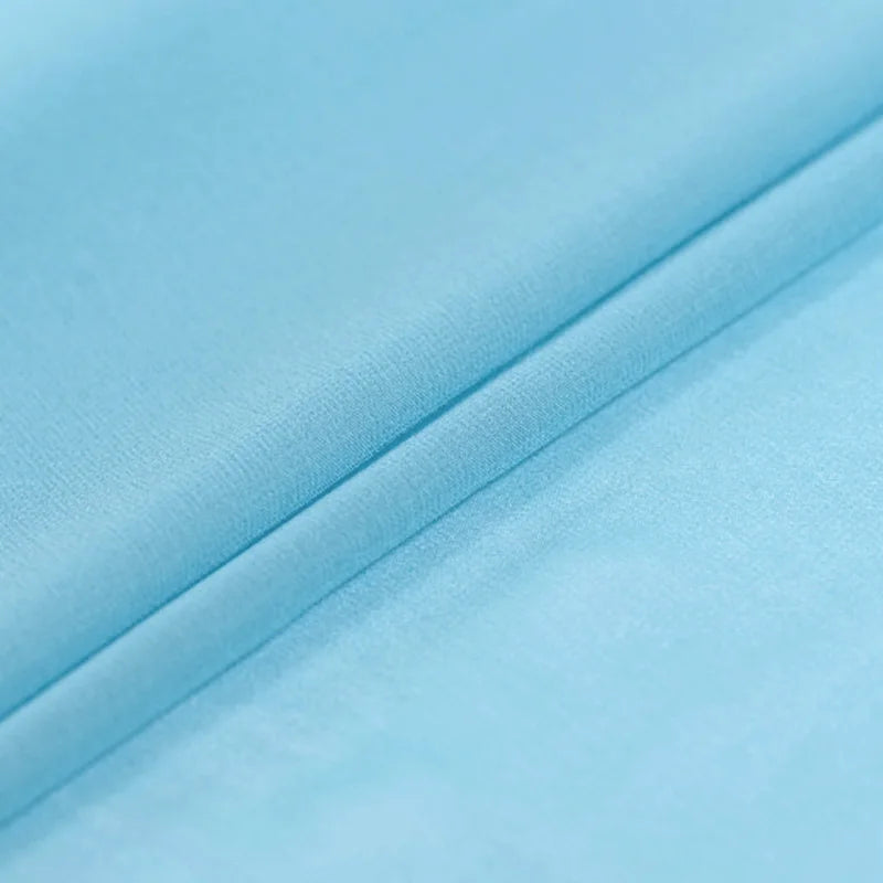 100% Silk Natural Pure Mulberry 8mm 45"( 114cm ) Soft Sky Blue GGT Sexy Summer Elegant Women Silk Georgette DIY Clothing Fabric