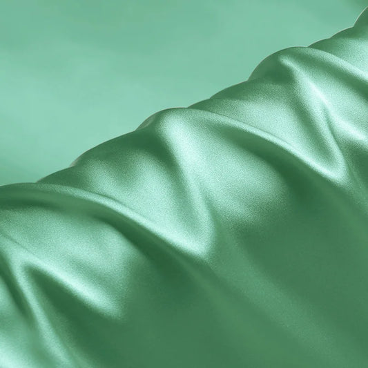 100% silk natural luxury mulberry charmeuse16 19 22m/m 6A grade 45"( 114cm )width lake-green solid clothing bedding silk fabric