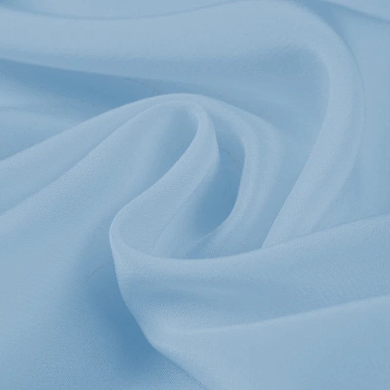 100% Silk Crepe de Chine Natural Pure Mulberry 12 14 16 30mm 45"( 114cm ) 55" (140cm) width Sky Blue Lady DIY Cloth Silk Fabric