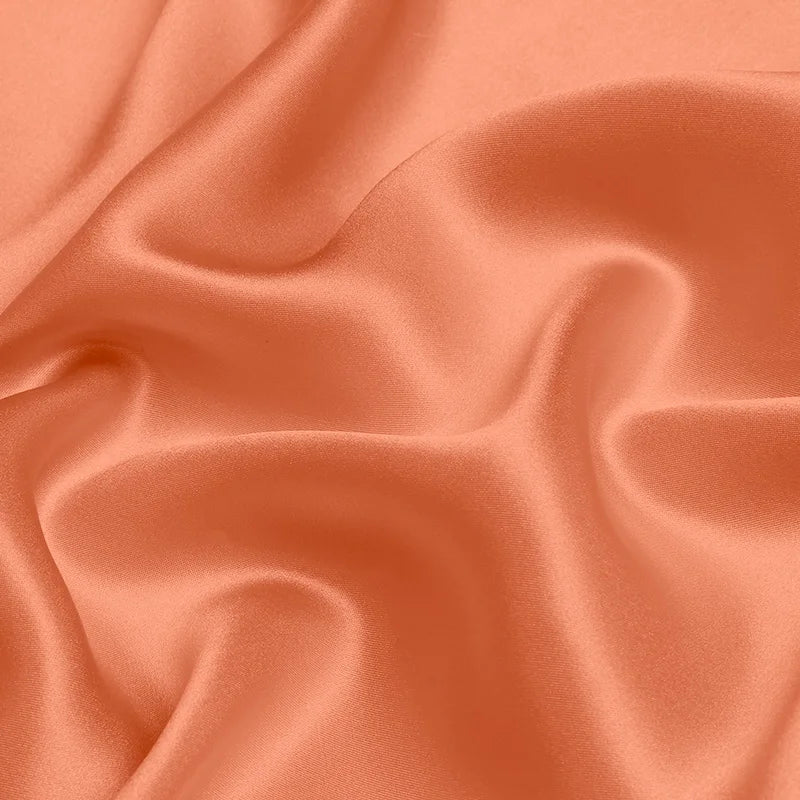 100% silk natural luxury mulberry charmeuse16 19 22m/m 6A grade 45"( 114cm )width solid  coral  clothing bedding silk fabric