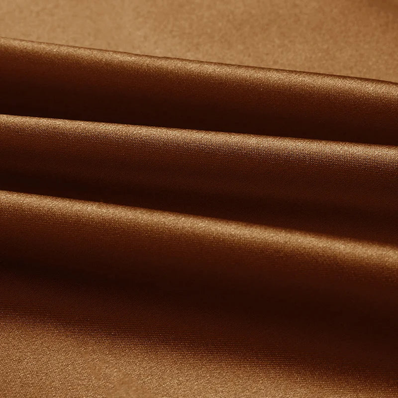 Natural Mulberry Stretch Satin (90% Silk + 10% Spandex)16 19m/m 42.5" ( 108cm)  55" (140cm) Solid  Coffee Charmeuse DIY Fabric