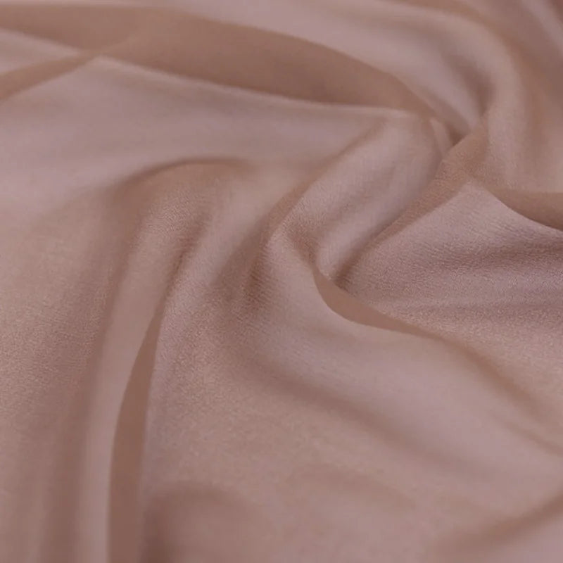 100% Silk Natural Pure Mulberry 8mm 45"( 114cm ) Cameo Brown GGT Lady Silk Georgette DIY Luxury Slippery Soft 6A Grade Fabric