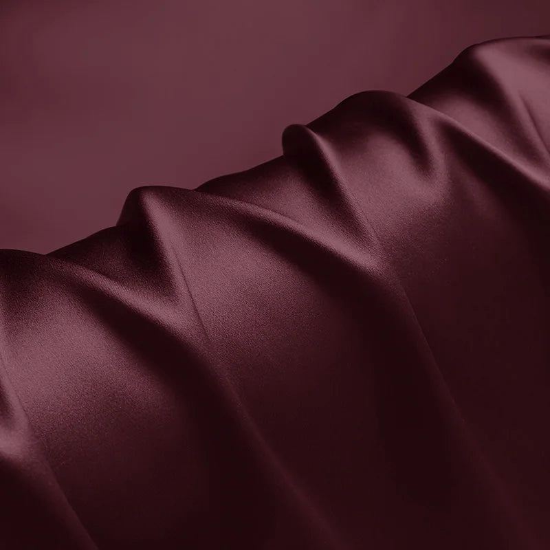 100% silk fabric 16 19 22m/m thick 45"( 114cm )width solid cabernet pure satin charmeuse luxury DIY clothes bedding silk fabric