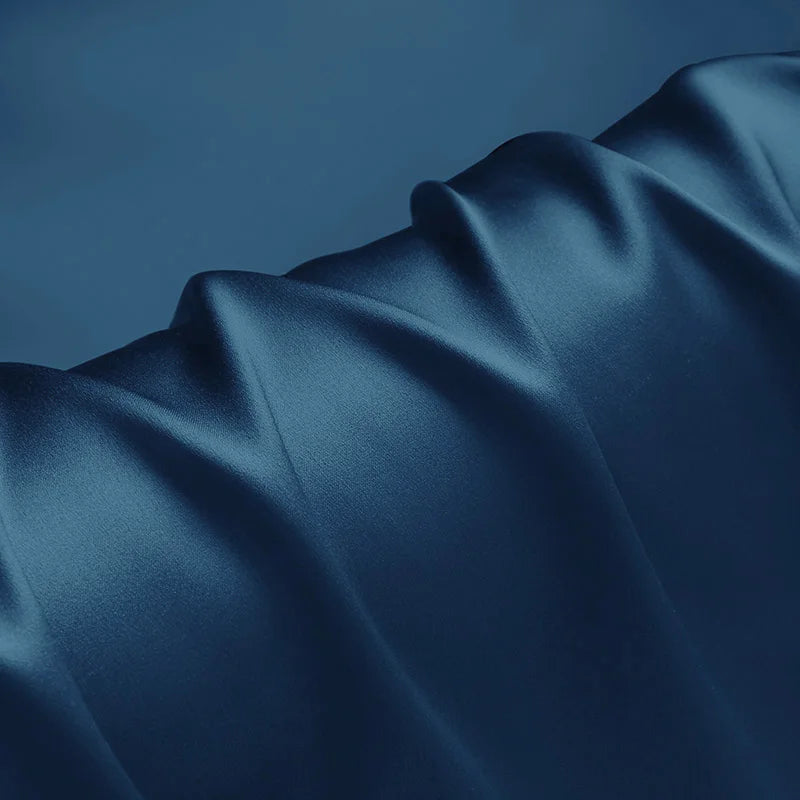 100% silk fabric 16 19 22 30m/m thick 45"( 114cm ) width blue heaven pure satin charmeuse luxury DIY clothes bedding silk fabric