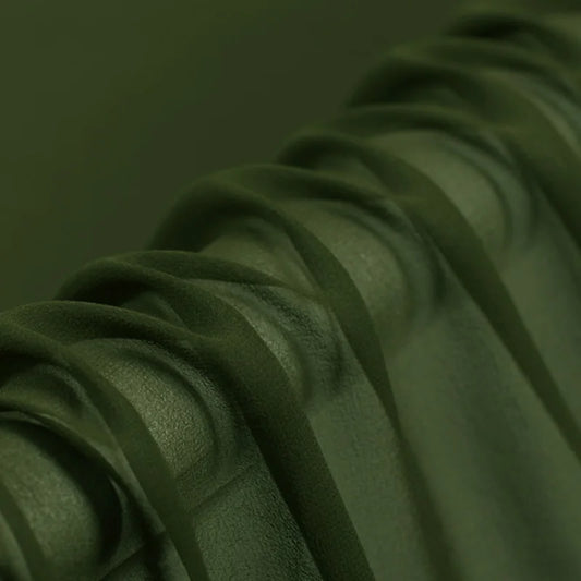 100% Silk Natural Pure Mulberry 5mm 45"( 114cm ) Olive Branch Lady Silk Chiffon DIY Luxury Super Slippery Top 6A Grade Fabric