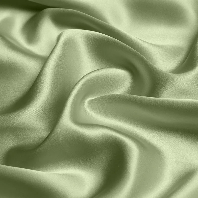 Natural Mulberry Stretch Satin (90% Silk + 10% Spandex)16 19m/m 42.5" ( 108cm)  55" (140cm)  Pea Green Elegant Women Silk Fabric