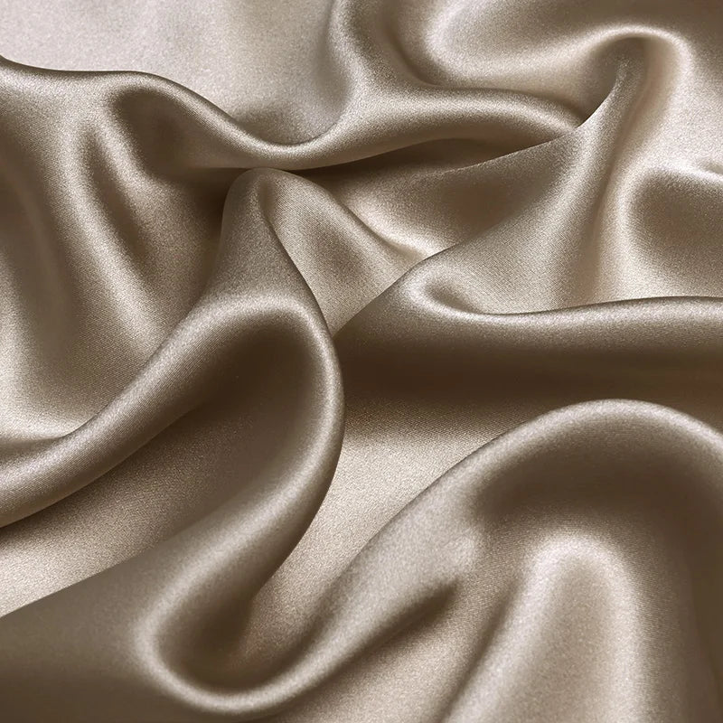 Natural Mulberry Stretch Satin (90% Silk+10% Spandex)16 19m/m Thick 42.5" ( 108cm)  55" (140cm) Width Solid Camel Silk Fabric