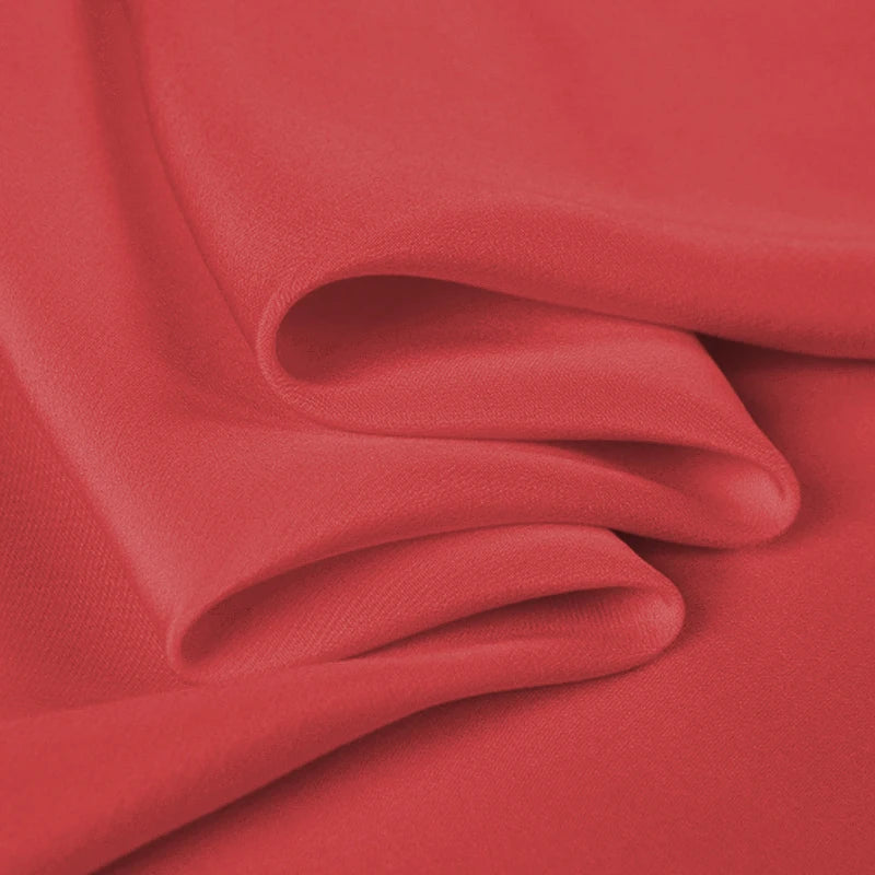 100% Silk Crepe de Chine Natural Pure Mulberry 12 14 16 30mm 45"( 114cm ) 55" (140cm) Width Watermelon Red Lining Silk Fabric