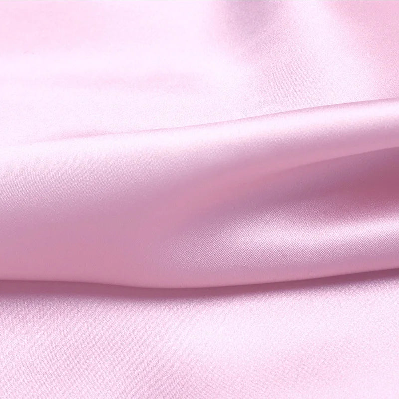 100% silk fabric 16 19 22 30m/m thick 45"( 114cm )width Cherry powder pure satin charmeuse luxury cloth bedding DIY silk fabric