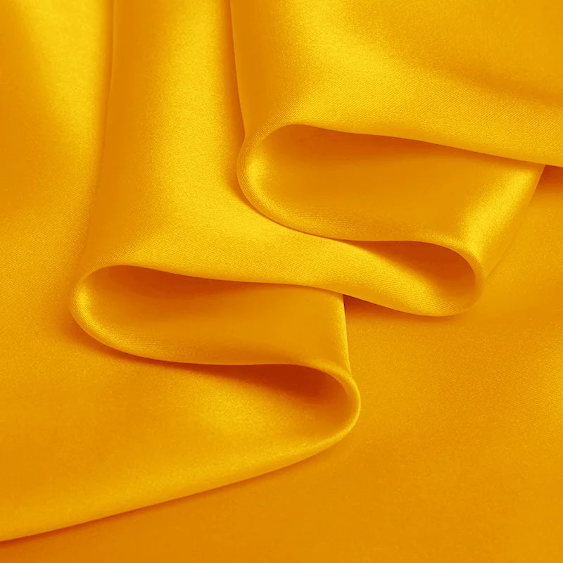 100% silk natural luxury mulberry charmeuse16 19 22m/m 6A grade 45"( 114cm )width golden yellow clothing bedding silk fabric