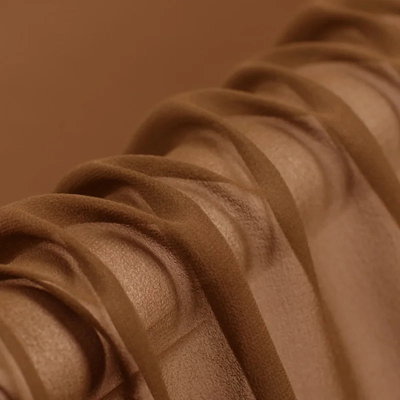 100% Silk Natural Pure Mulberry 5mm 45"( 114cm ) Solid Coffee Sexy Lady Hot Summer Elegant Silk Chiffon Cool DIY Clothing Fabric