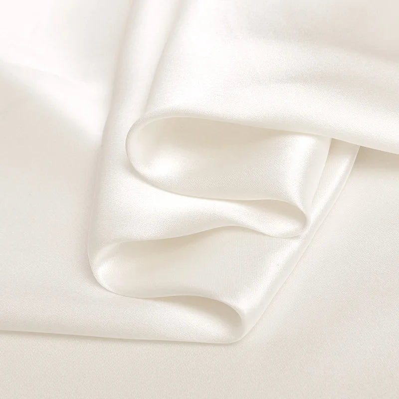 100% pure silk mulberry charmeuse 16 19 22 30 40m/m 6A grade 45"( 114cm ) width natural plain white clothing bedding silk fabric