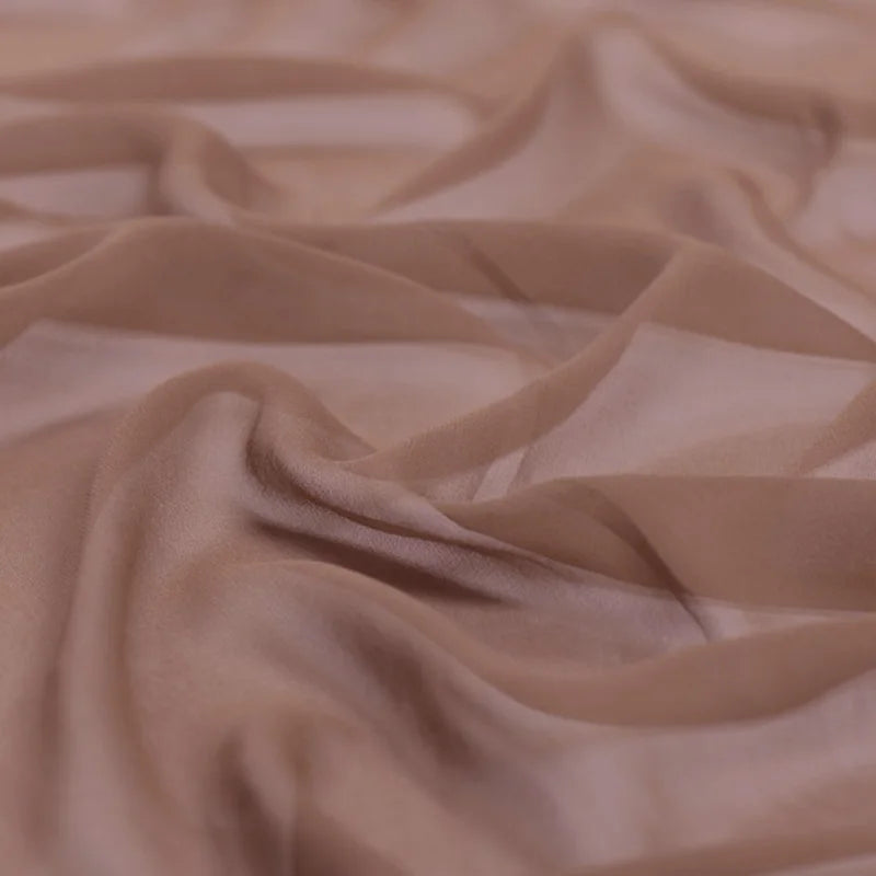 100% Silk Natural Pure Mulberry 8mm 45"( 114cm ) Cameo Brown GGT Lady Silk Georgette DIY Luxury Slippery Soft 6A Grade Fabric