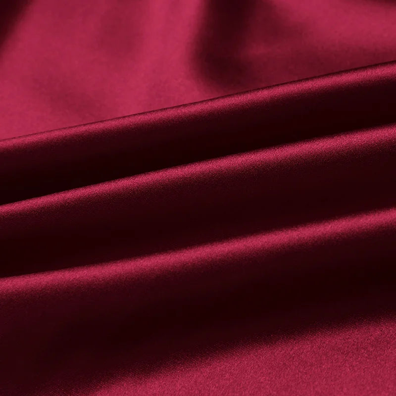 100% pure silk  luxury mulberry charmeuse 16 19 22m/m 6A grade 45"( 114cm ) width solid wine-red clothing bedding silk fabric