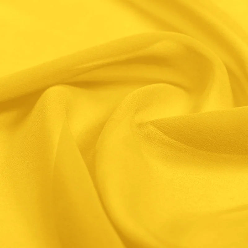 100% Silk Natural Pure Mulberry 5mm 45"( 114cm )Golden Yellow Sexy Lady Summer Elegant Silk Chiffon DIY Women Top Clothes Fabric