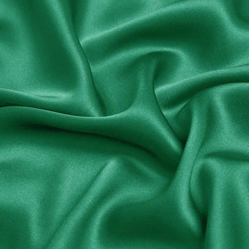 100% silk fabric 16 19 22m/m thick 45"( 114cm )width marine green pure satin charmeuse luxury DIY clothes bedding silk fabric