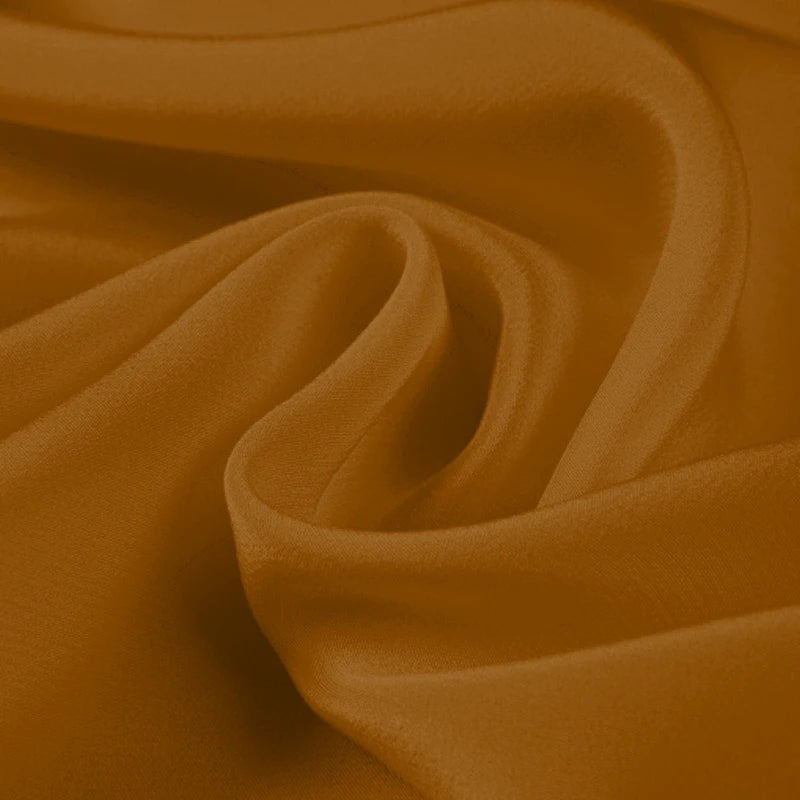 100% Silk Crepe de Chine Natural Pure Mulberry 12 14 16 30mm 45"( 114cm ) 55" (140cm) Width Amber Yellow Lady Silk Lining Fabric